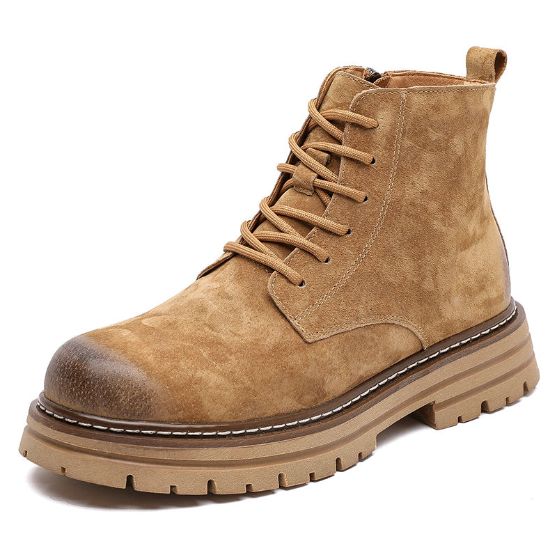 Botines Casuales Cuero Zapatos Para Hombre Cosidos A Mano ZP8520