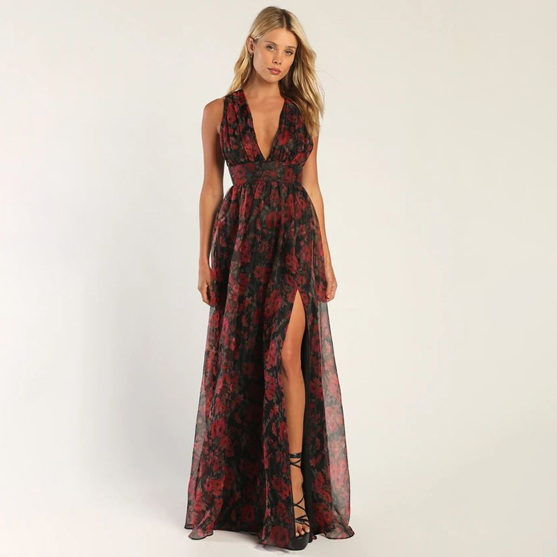 Vestido RinoDeRina Elegante de Fiesta Con Abertura