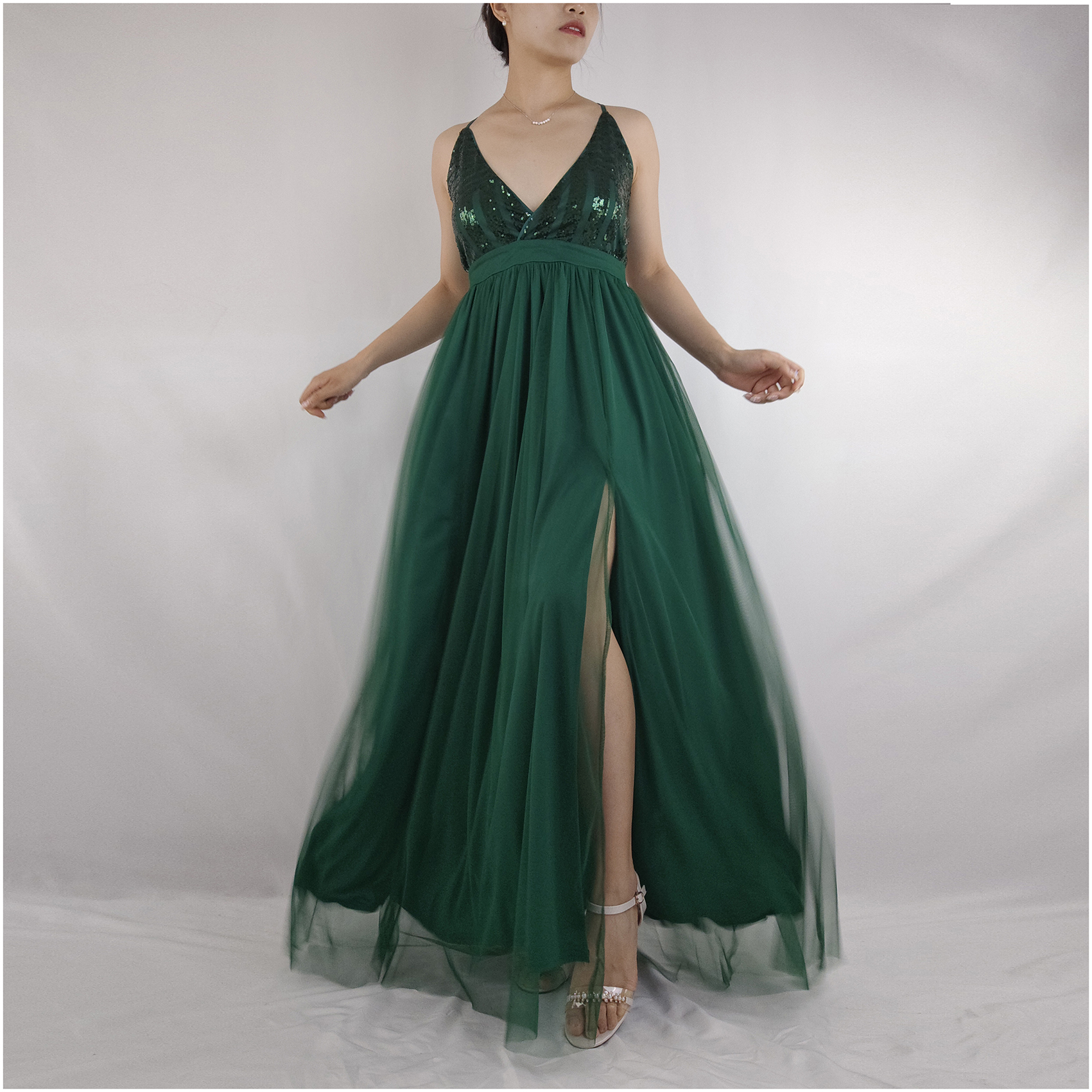 ⚡Vestido De fiesta Largo sexy-elegante - Verde