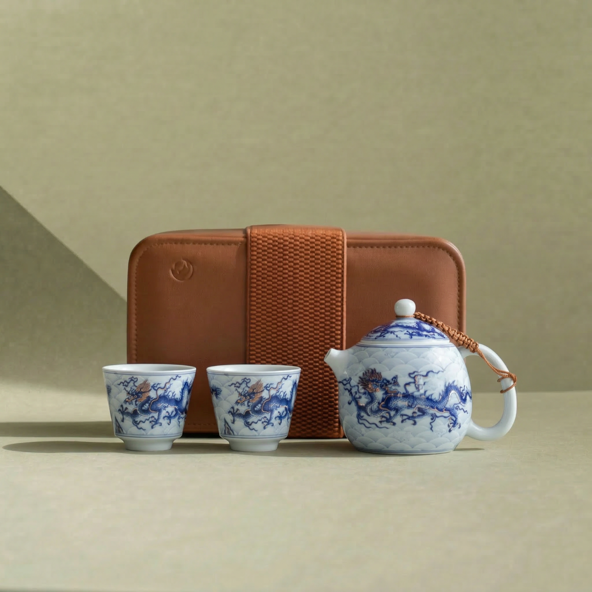 [Gift Season SALE]“Whispers of the Dragon" - Portable Dehua Porcelain Gongfu Tea Set
