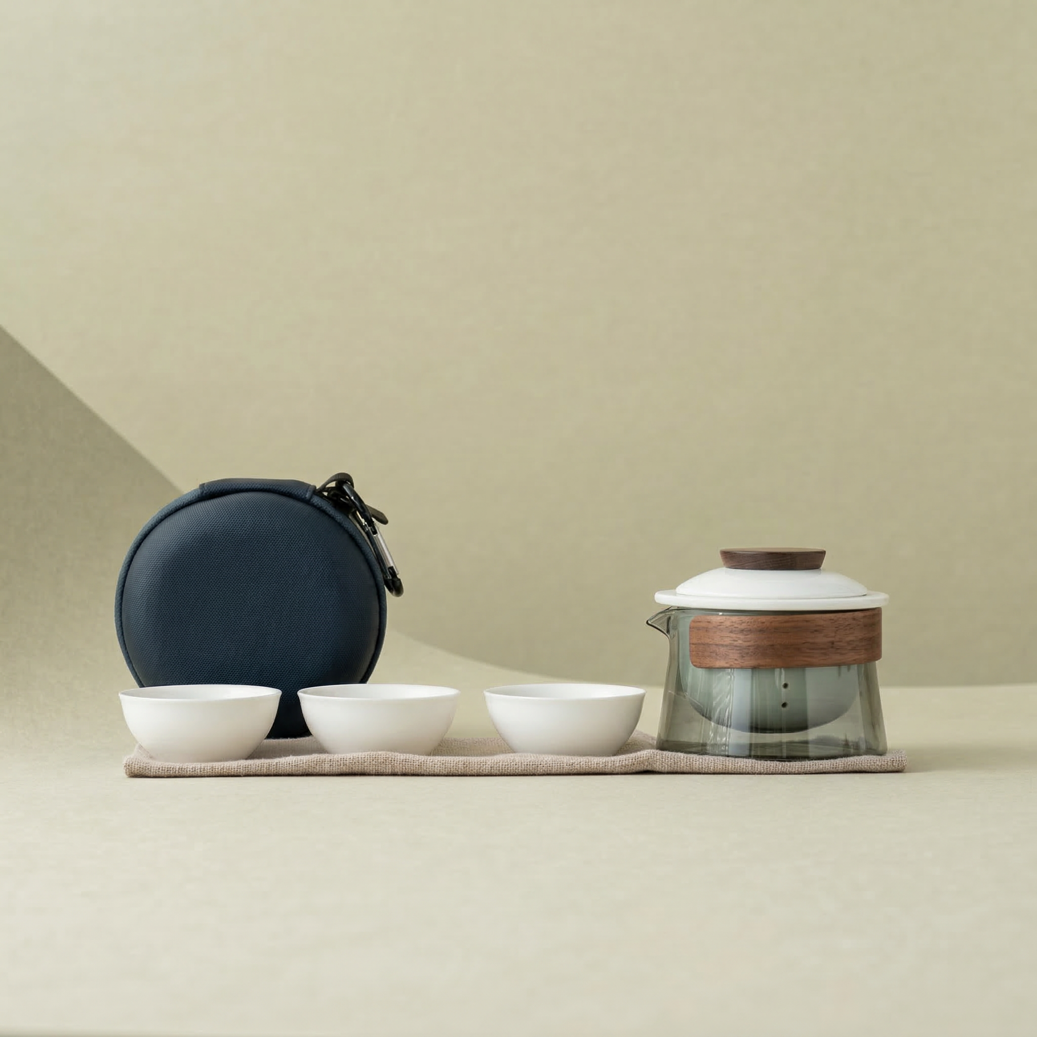 "Nomad" Handmade Portable Tea Set With Protective Case