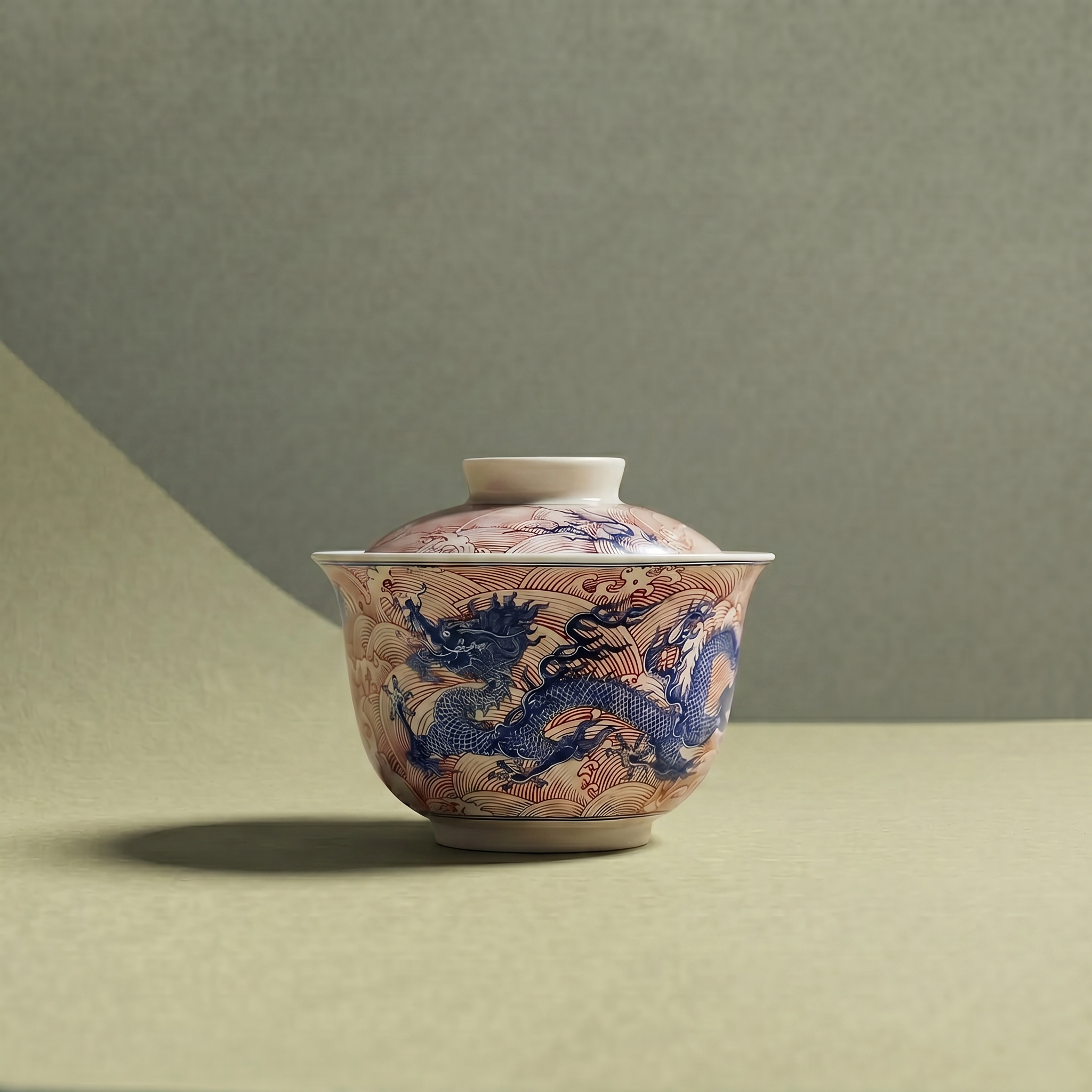 Dragon Emerging from the Sea in Clouds /雲龍出海 Gaiwan