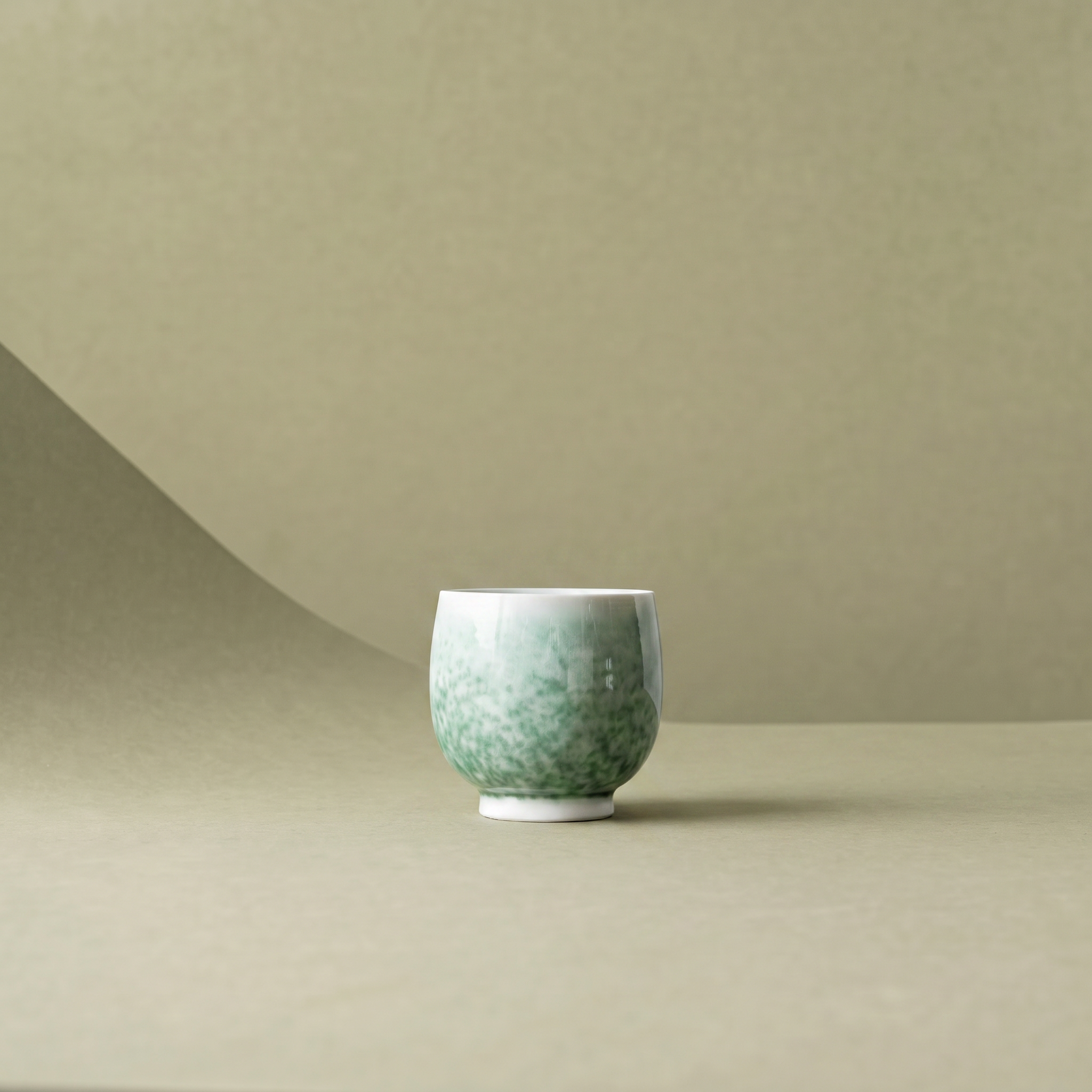 "Spring Dew" - Artisanal Soft Green Kiln Transformation Teacup