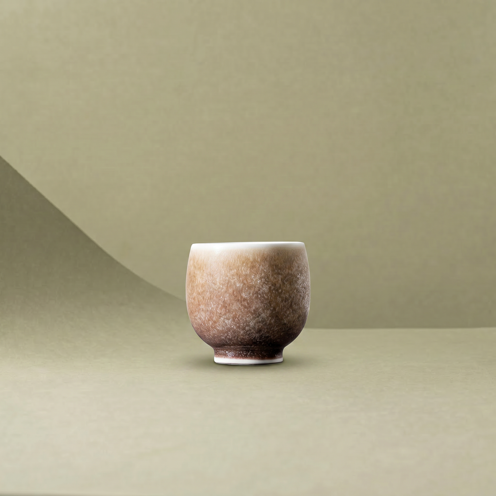 "Sand Mist" - Artisanal Earth Brown Kiln Transformation Teacup