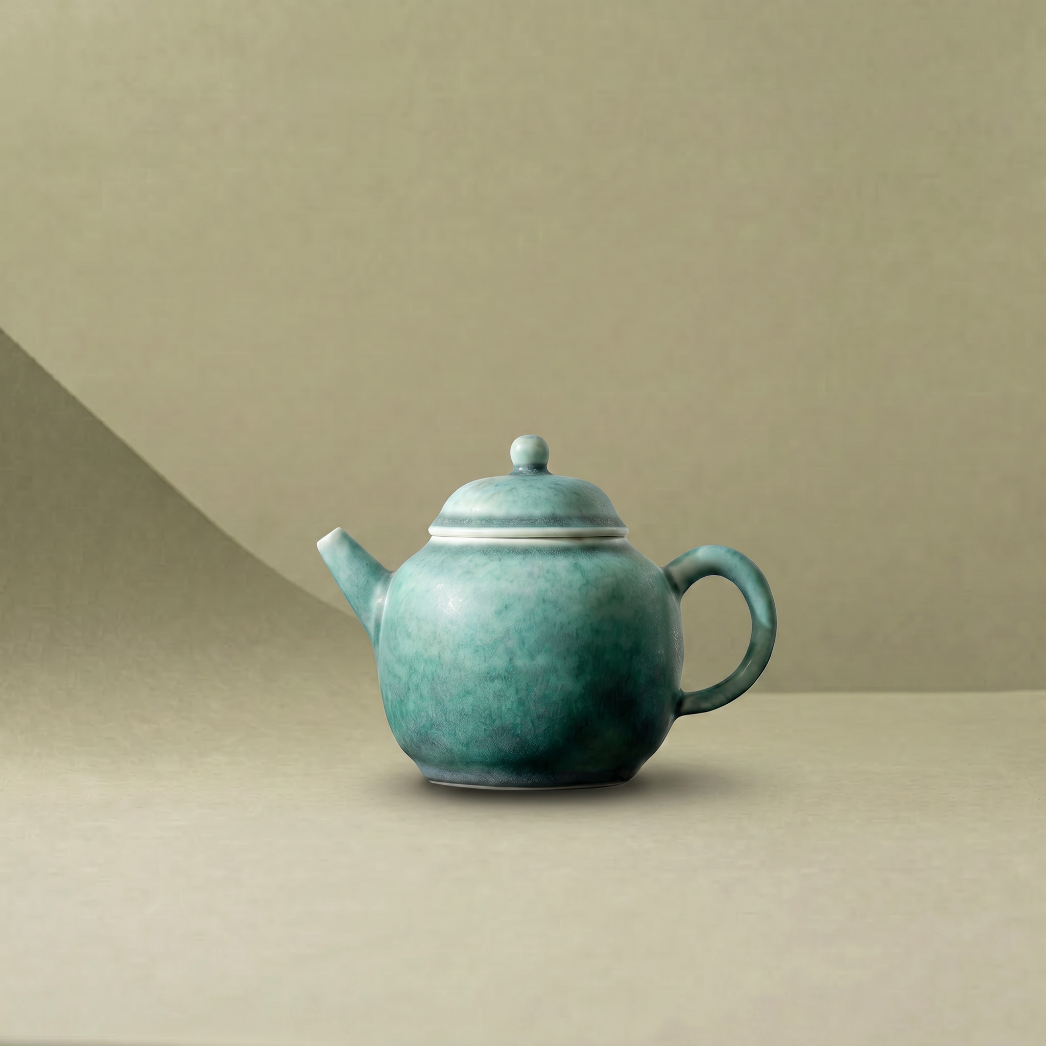 "Moss Deep" - Artisanal Verdant Kiln-Fired Gongfu Teapot