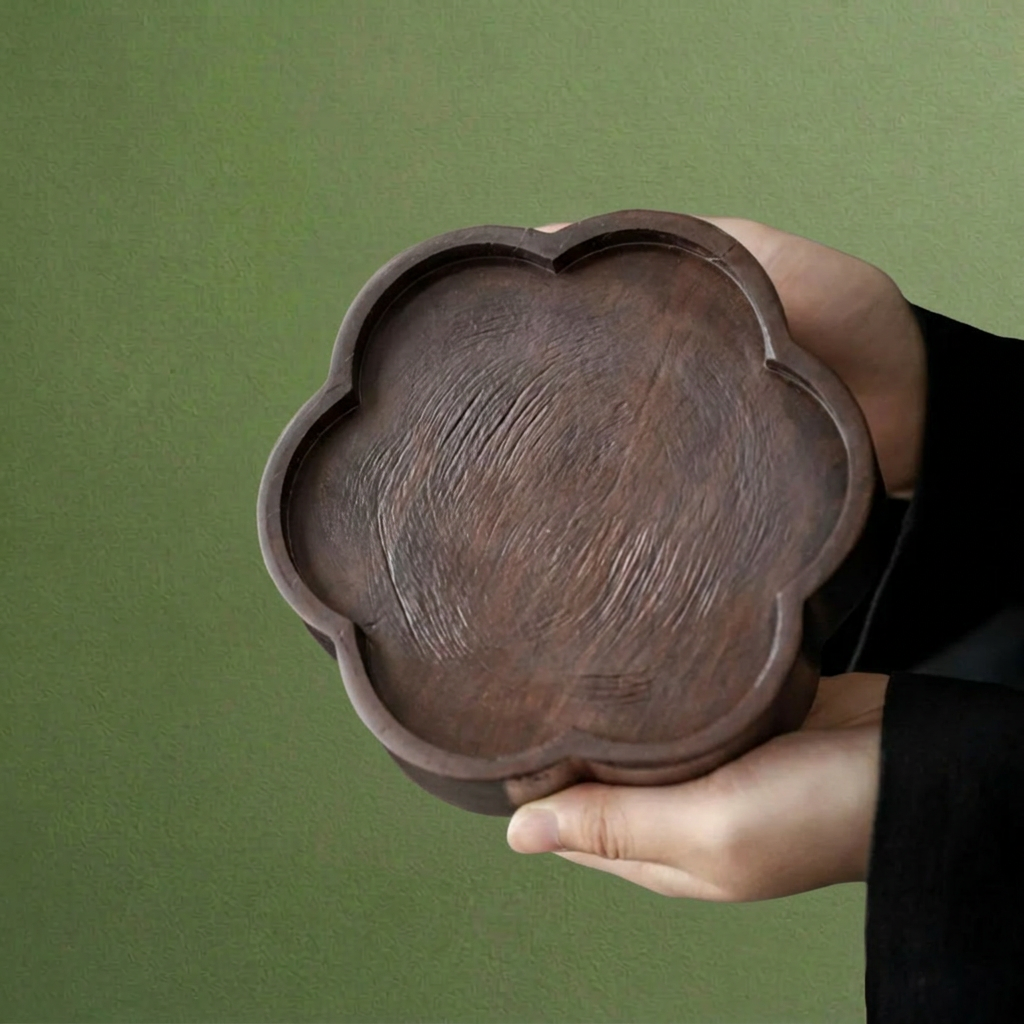 "Wood Talk" - Handmade Solid Ebonized Wood Tea Tray