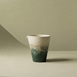 Lake Veil Hand-Thrown Jingdezhen Stoneware Conical Fair Cup for aroma retention