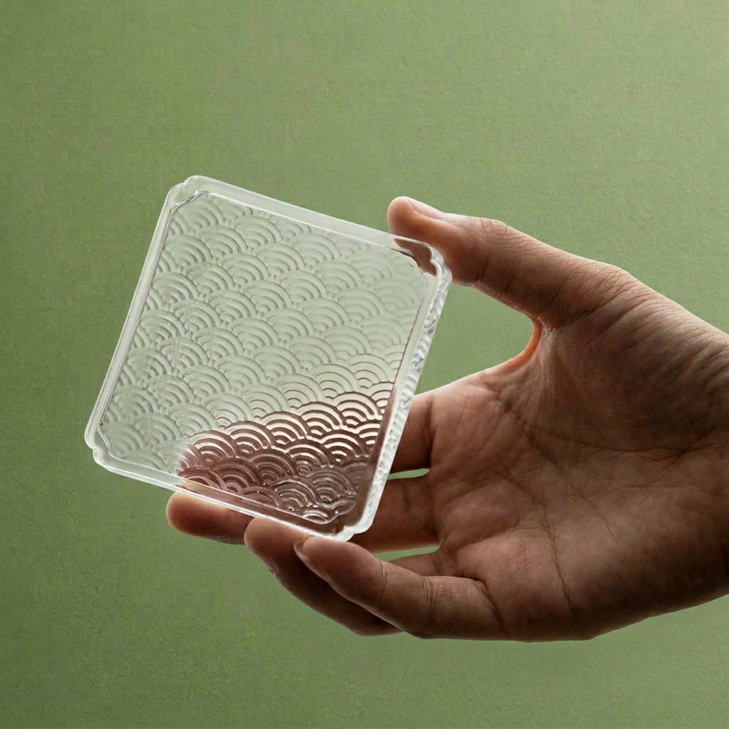 "Ocean Wave" - High-grade Borosilicate Heat-Resistant Glass Teacup Coaster (1PC)