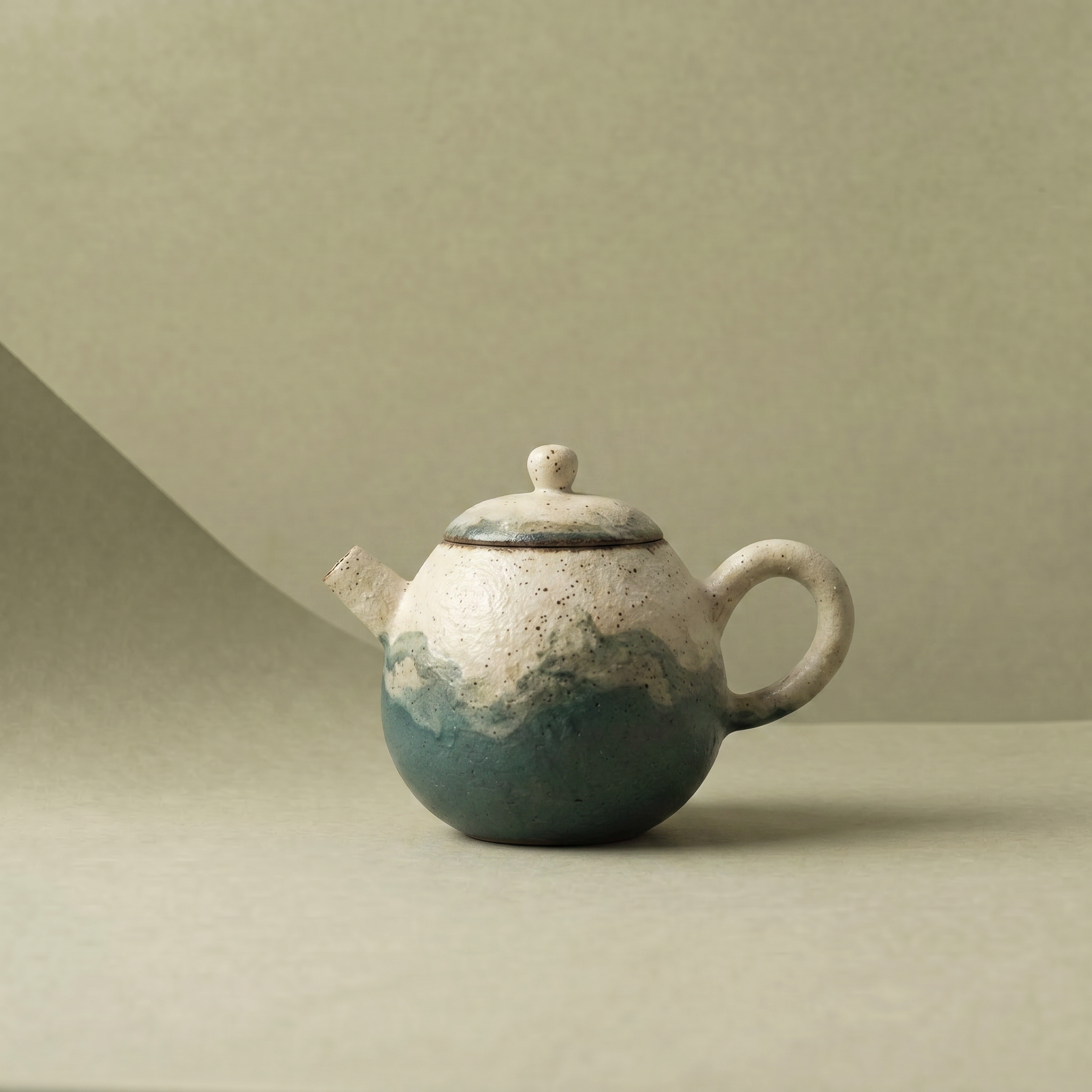 "Lake Veil" - Hand-Thrown Jingdezhen Stoneware Dragon Egg Teapot
