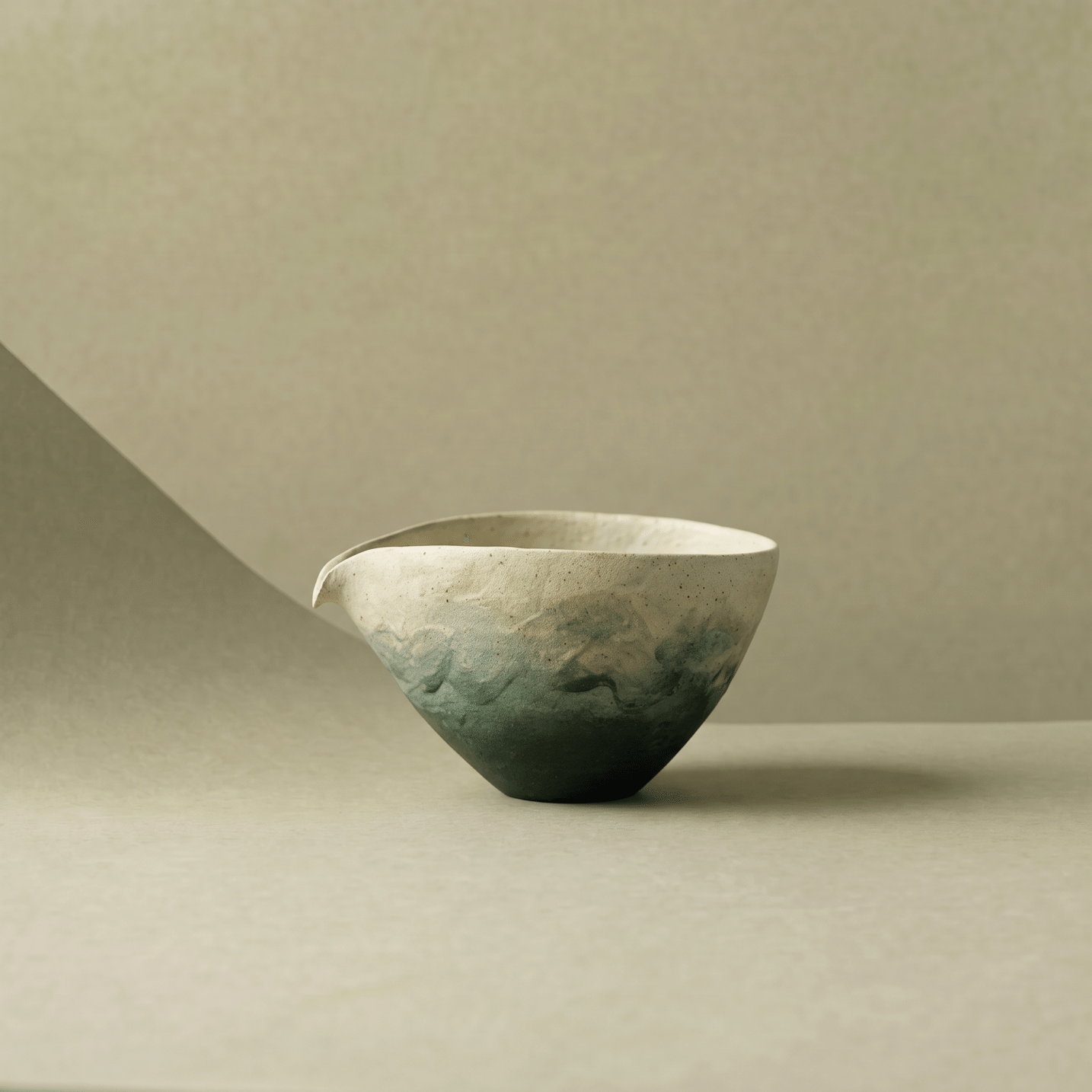 "Lake Veil" - Hand-Thrown Jingdezhen Stoneware Deep Basin Fair Cup
