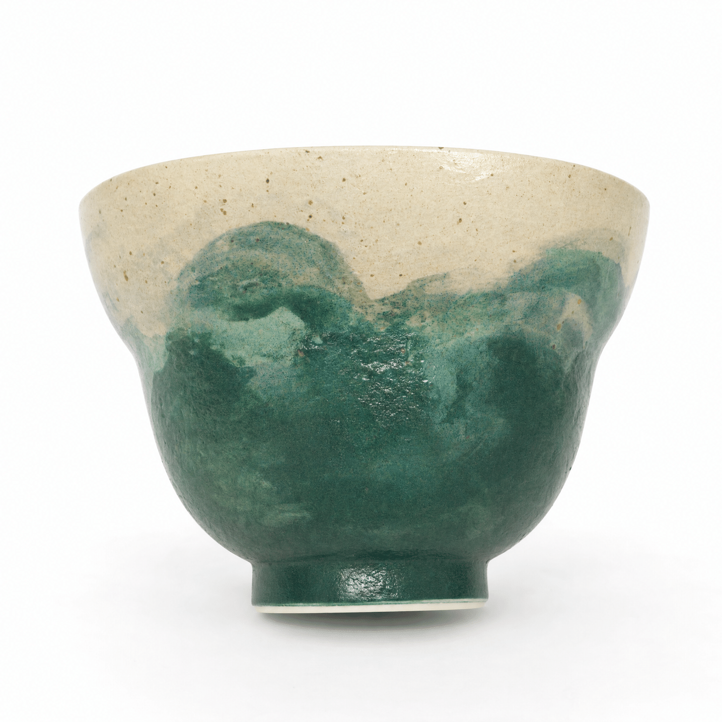 "Lake Veil" – Hand-Thrown Jingdezhen Porcelain Waisted Tea Cup