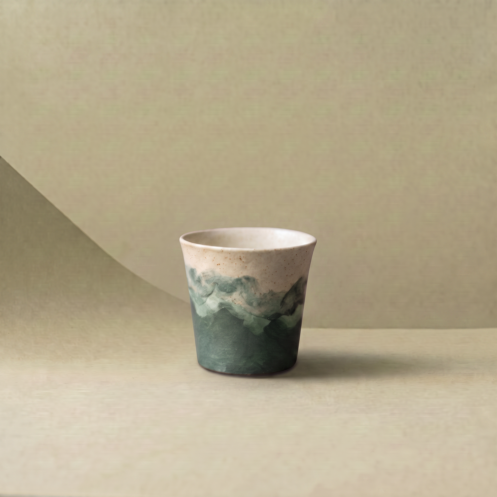 "Lake Veil" – Hand-Thrown Jingdezhen Stoneware Cylindrical Tea Cup