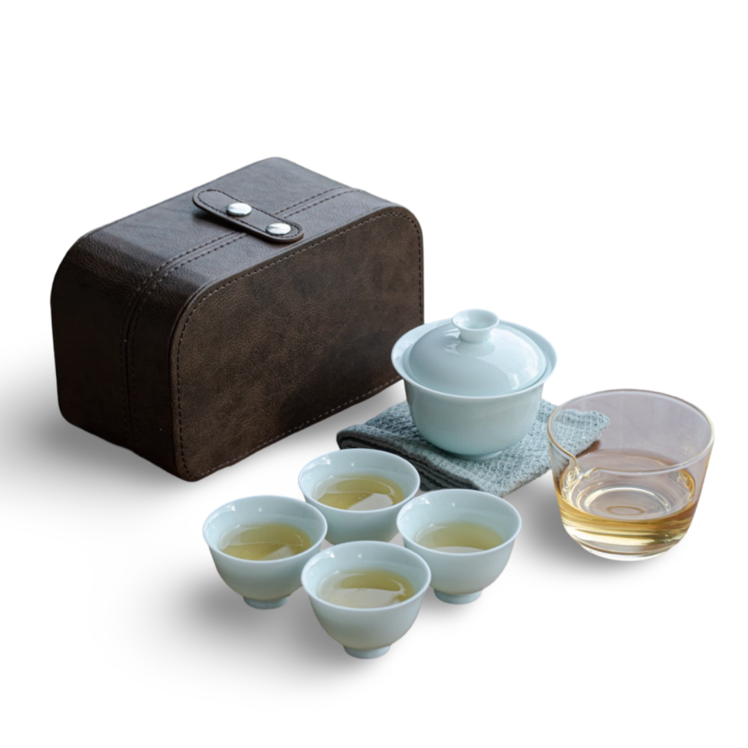 "Spring Whisper" - Handmade Portable Tea Set with Case for Four-TeaTsy Official Website