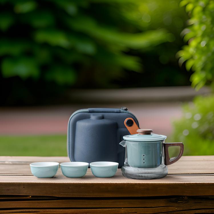 "Reunion" - Handmade Portable Tea Set with Case for Three-TeaTsy Official Website
