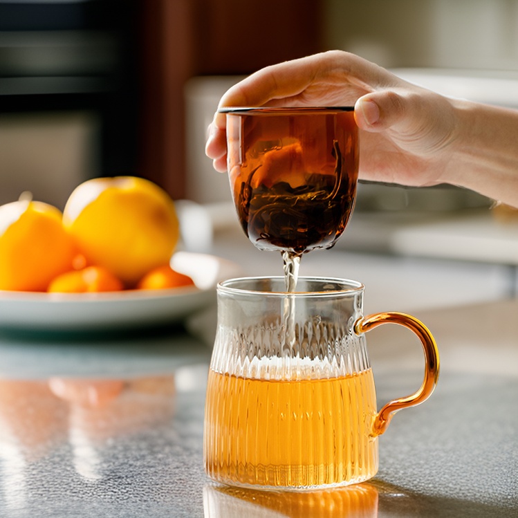 “Doric” - High Borosilicate Glass Mug with Infuser-TeaTsy Official Website