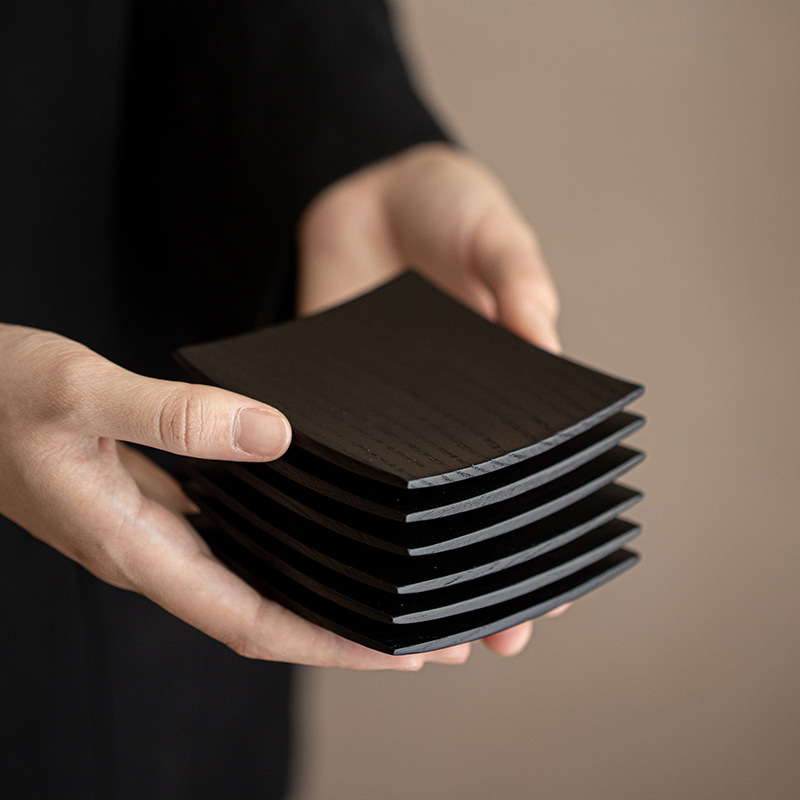 "Untitled" - Japanese Style Handcrafted Charred Cypress Wood Coaster-TeaTsy Official Website