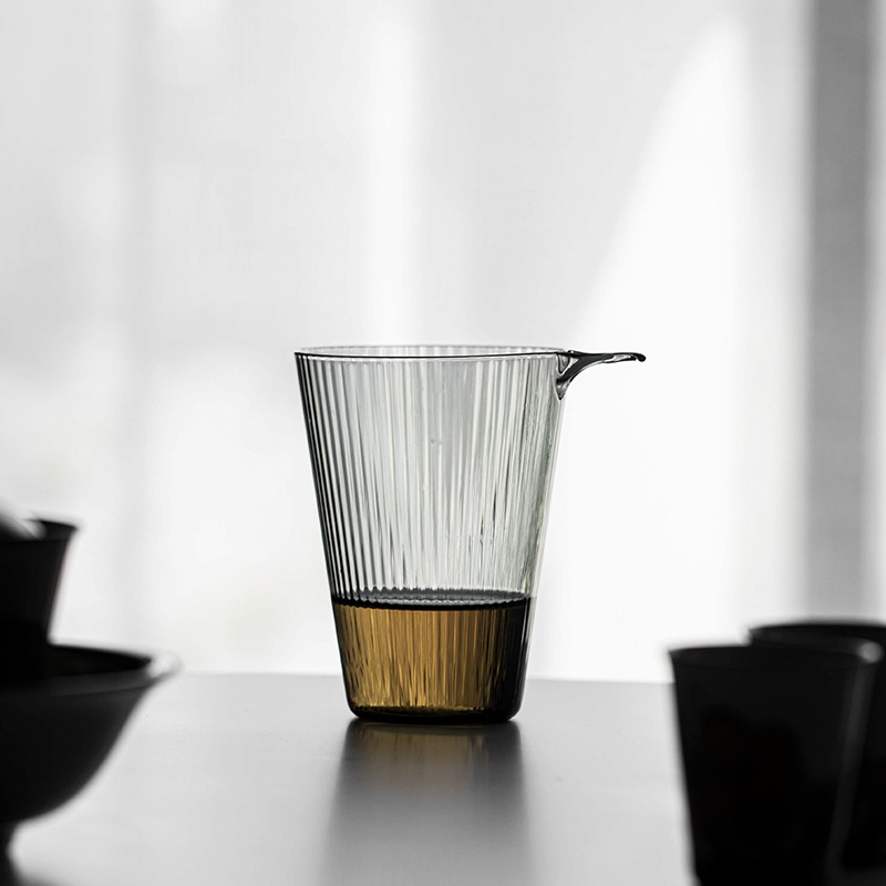 "Stripe” - Heat-Resistant Glass Pitcher/Gong Dao Bei/Fainess Cup-TeaTsy Official Website