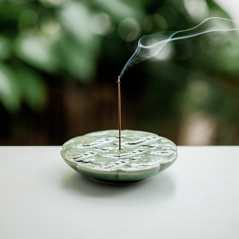 “Auspicious Cloud” - Handmade Antique Style Yue Kiln Celadon Incense Burner/Holder