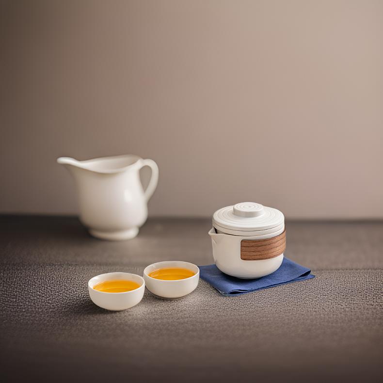 [Gift Season FLASH Deal]“Simple Joy" White Porcelain Portable Tea Set with Protective Case-TeaTsy Official Website