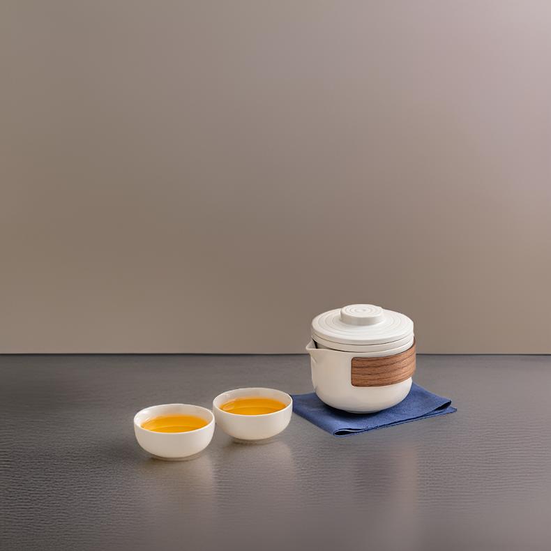 [Gift Season FLASH Deal]“Simple Joy" White Porcelain Portable Tea Set with Protective Case-TeaTsy Official Website