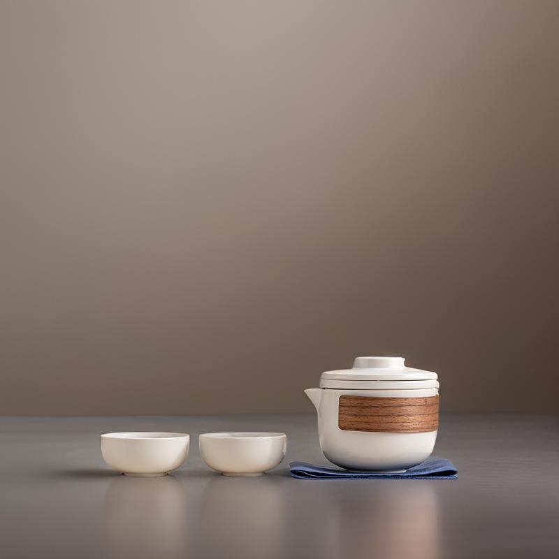 [Gift Season FLASH Deal]“Simple Joy" White Porcelain Portable Tea Set with Protective Case-TeaTsy Official Website