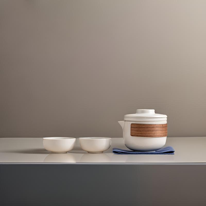 [Gift Season FLASH Deal]“Simple Joy" White Porcelain Portable Tea Set with Protective Case-TeaTsy Official Website