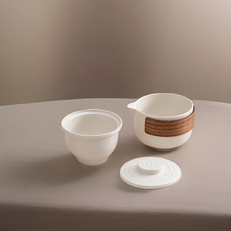 [Gift Season FLASH Deal]“Simple Joy" White Porcelain Portable Tea Set with Protective Case-TeaTsy Official Website