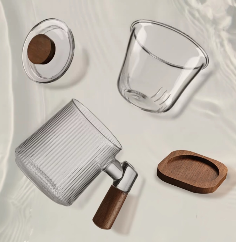 “Snowy Sunshine” - High Borosilicate Glass Tea Mug with Infuser (440ml)-TeaTsy Official Website