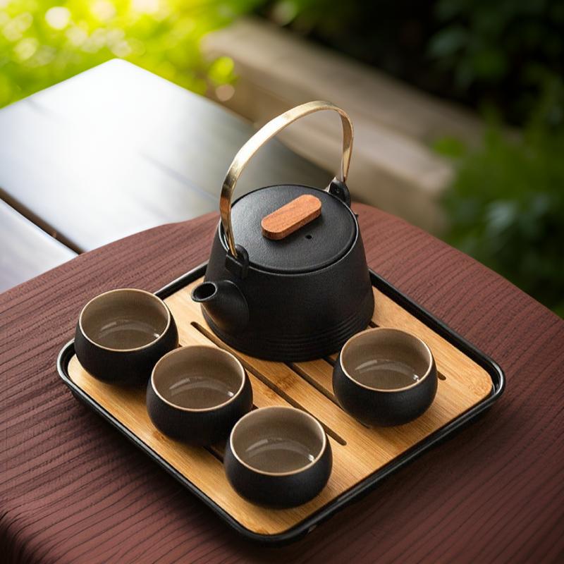 [SALE]"Kyoto" - Japanese Style Black Pottery Tea Set-TeaTsy Official Website