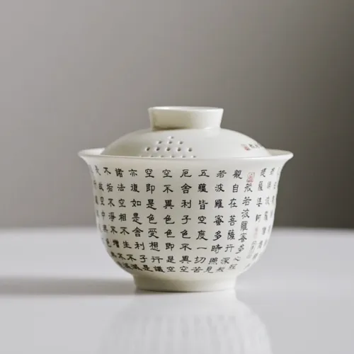 [New Arrival]「Upgraded Version」Heart Sutra /心經 (Lid Drain Holes) Travel Tea Set