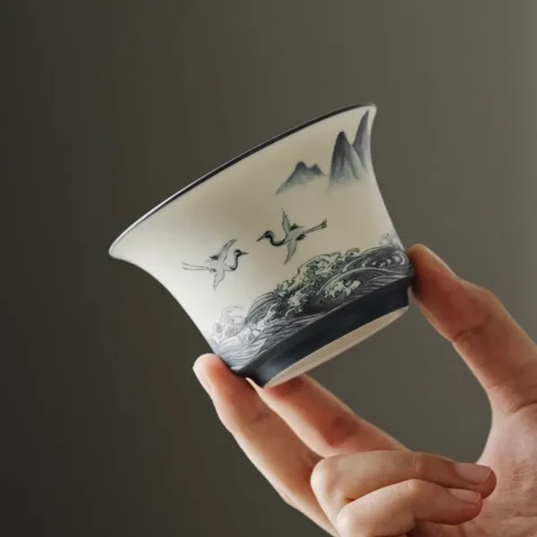 [New Arrival]“Crane Drift” - Lid Filter Travel Tea Set