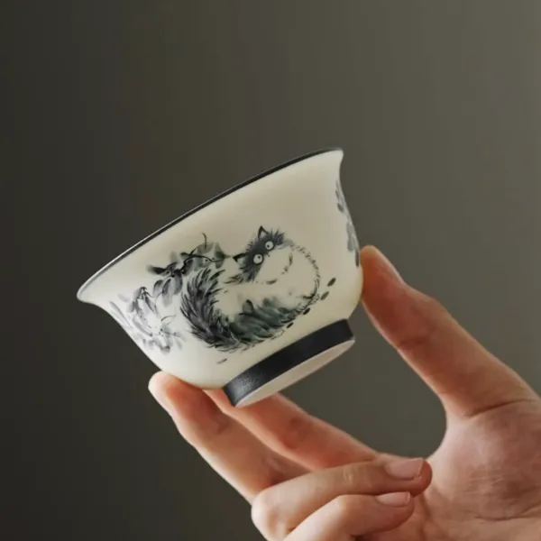 [New Arrival]"Zen Ink Cat" - Lid Filter Travel Tea Set