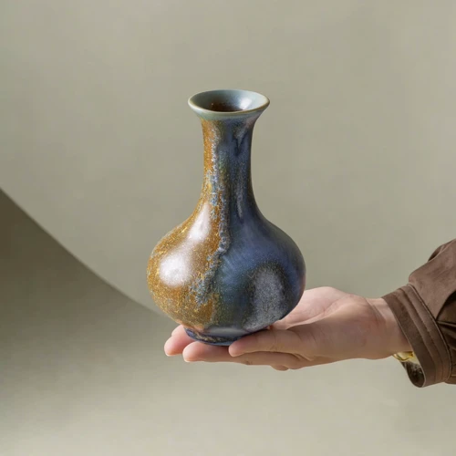 [Spring Special]Thousand Miles of Rivers and Mountains/千里江山(Qian Li Jiang Shan) - Handmade Crystalline Glaze Vase