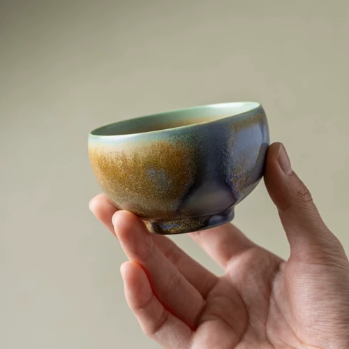 [Spring Special]Thousand Miles of Rivers and Mountains/千里江山(Qian Li Jiang Shan) - Handmade Crystalline Glaze Glaze Classic Teacup