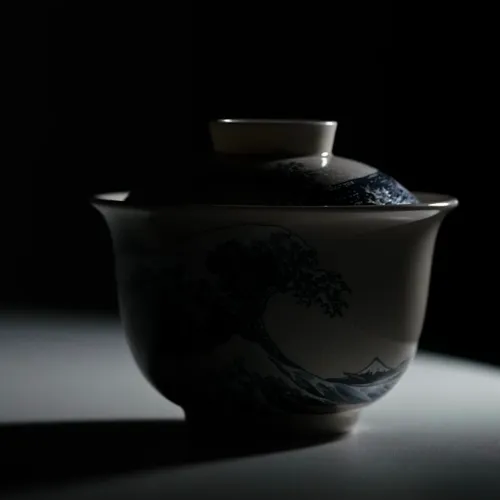 [New Arrival]「Upgraded Version」The Great Wave off Kanagawa /神奈川衝浪裡 (Lid Drain Holes) Travel Tea Set