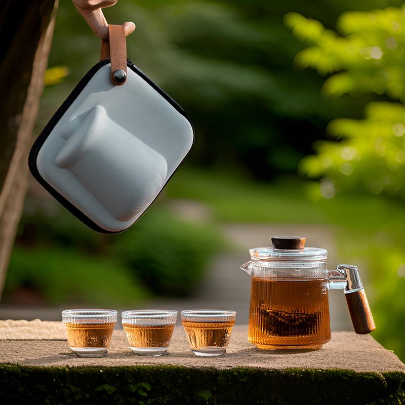 “Snowy Sunshine” - Portable Tea Set For Travel/Outdoor