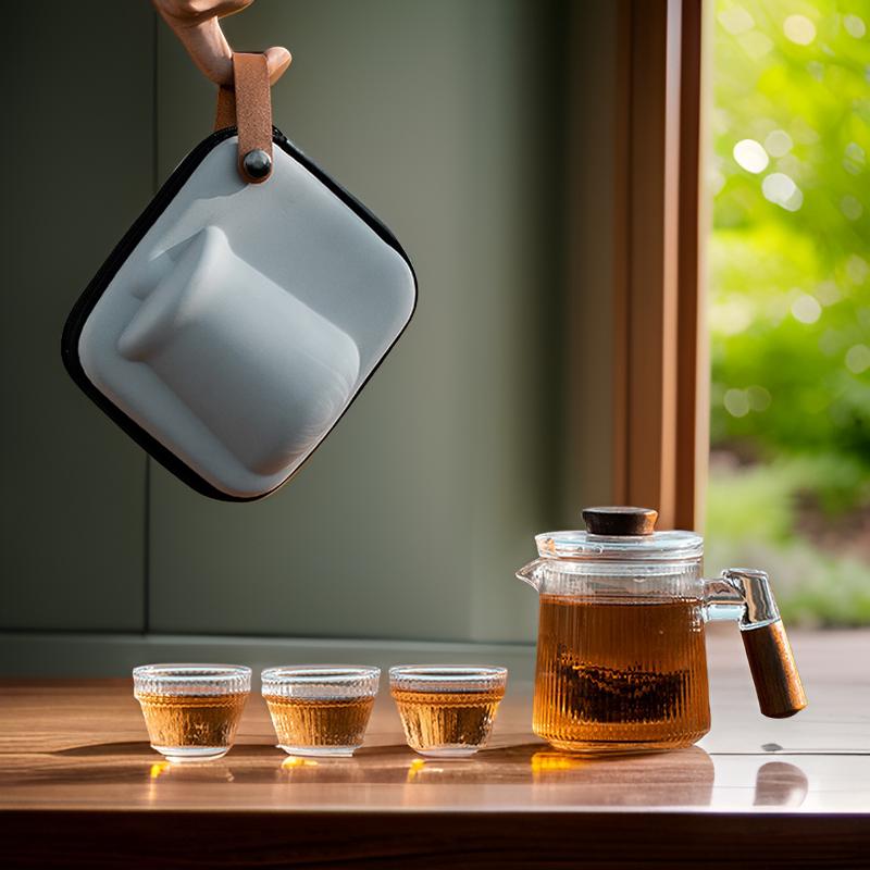 “Snowy Sunshine” - Portable Tea Set For Travel/Outdoor