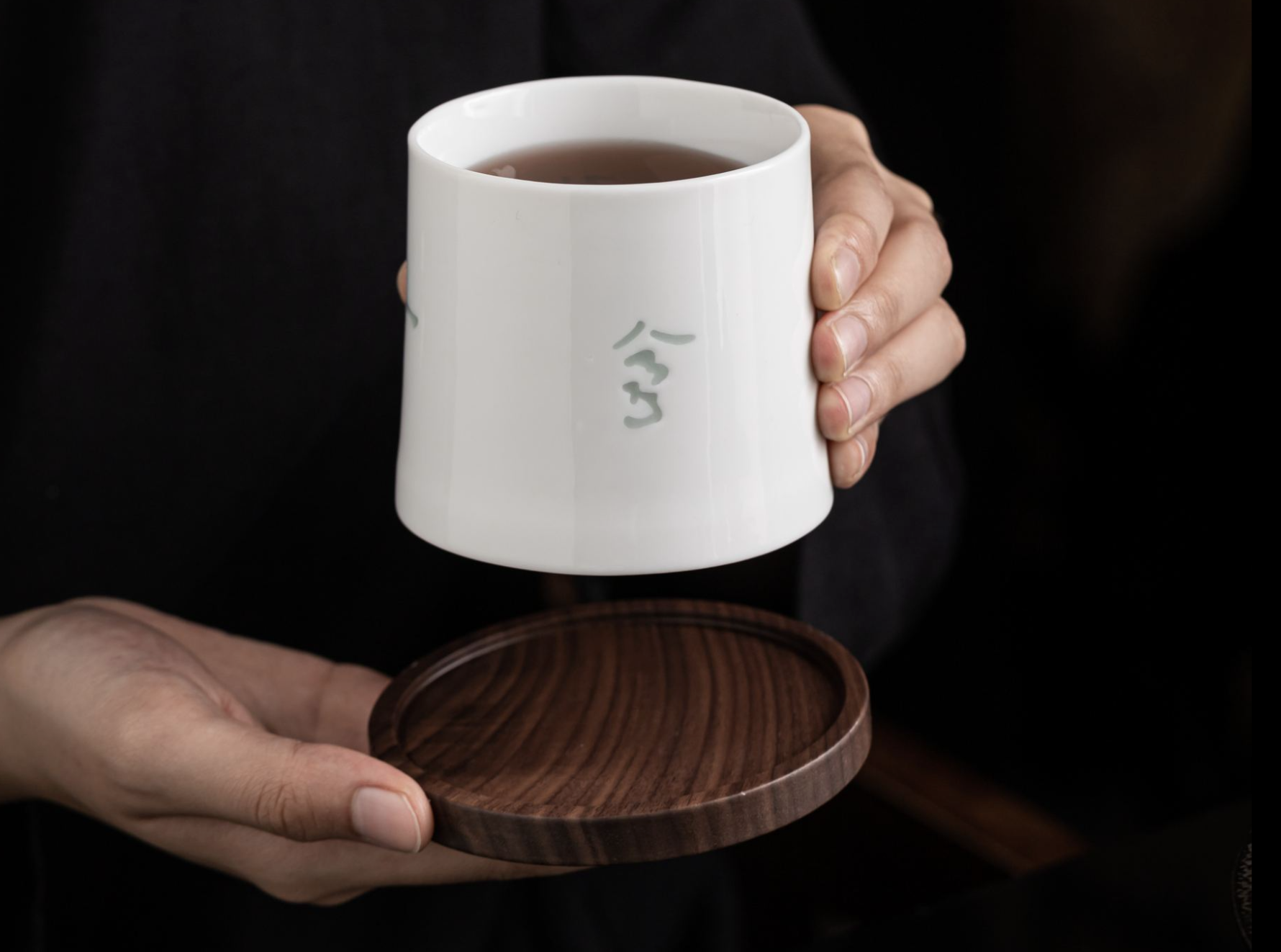 Premium Walnut Wood Raised-Rim Saucer