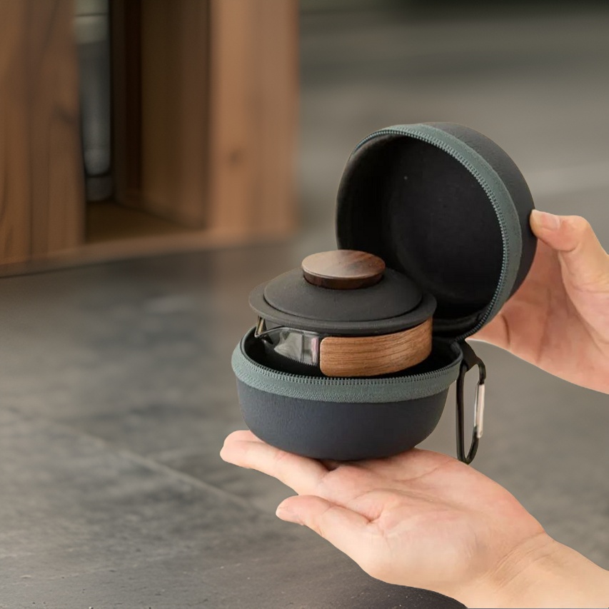 "Nomad" Handmade Portable Tea Set With Protective Case-TeaTsy Official Website