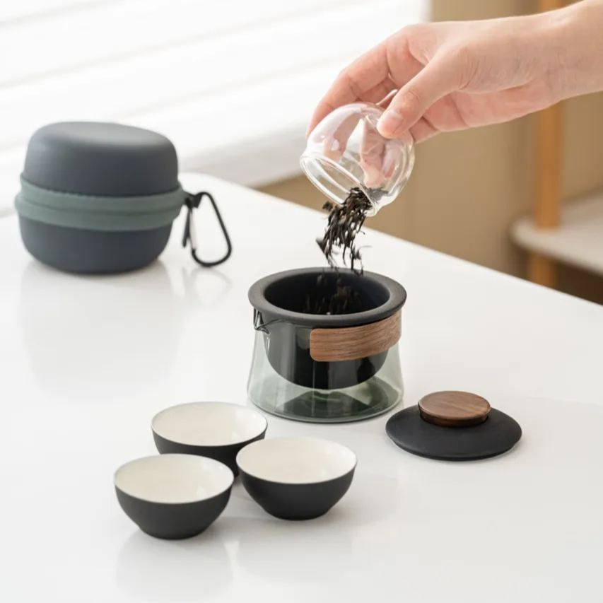 "Nomad" Handmade Portable Tea Set With Protective Case-TeaTsy Official Website