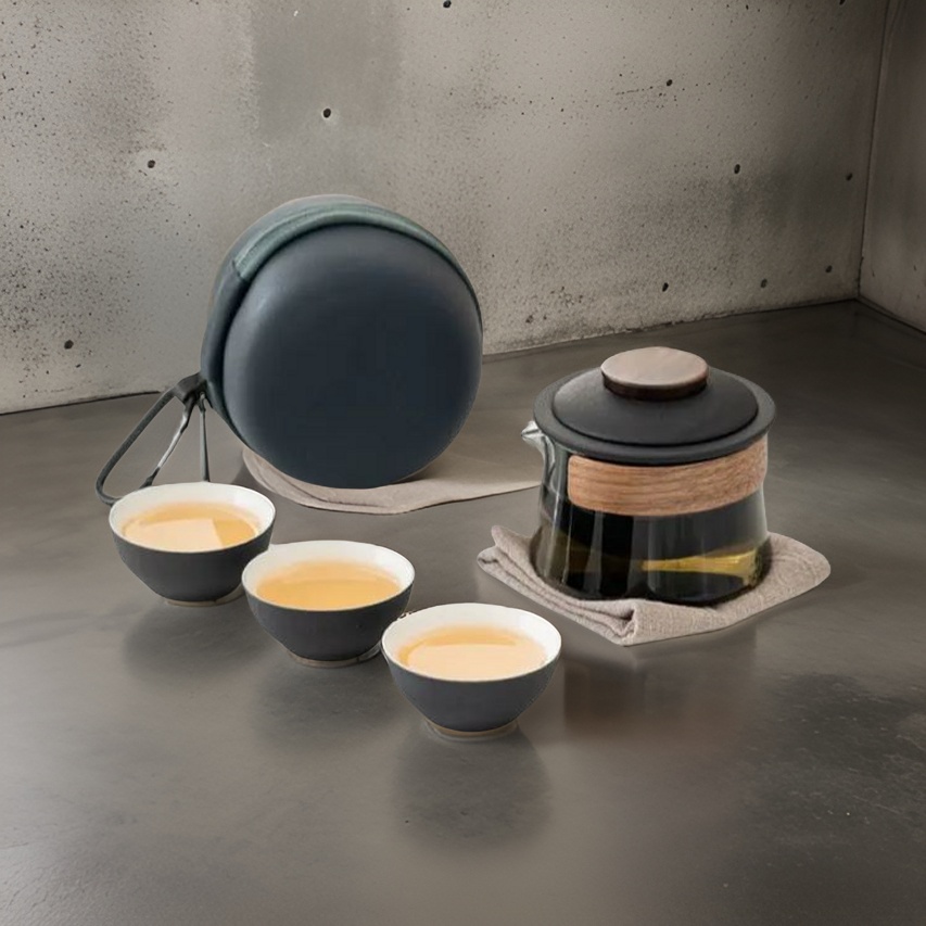 "Nomad" Handmade Portable Tea Set With Protective Case-TeaTsy Official Website
