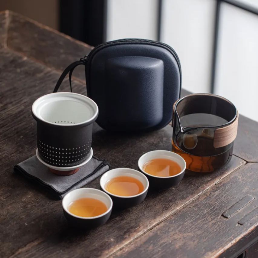 Tea set cheap with case