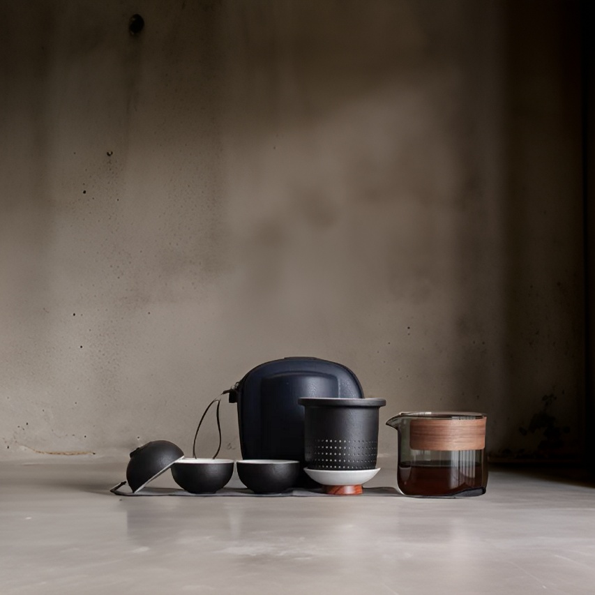 "Tao" - Retro Style Handmade Portable Tea Set With Protective Case-TeaTsy Official Website