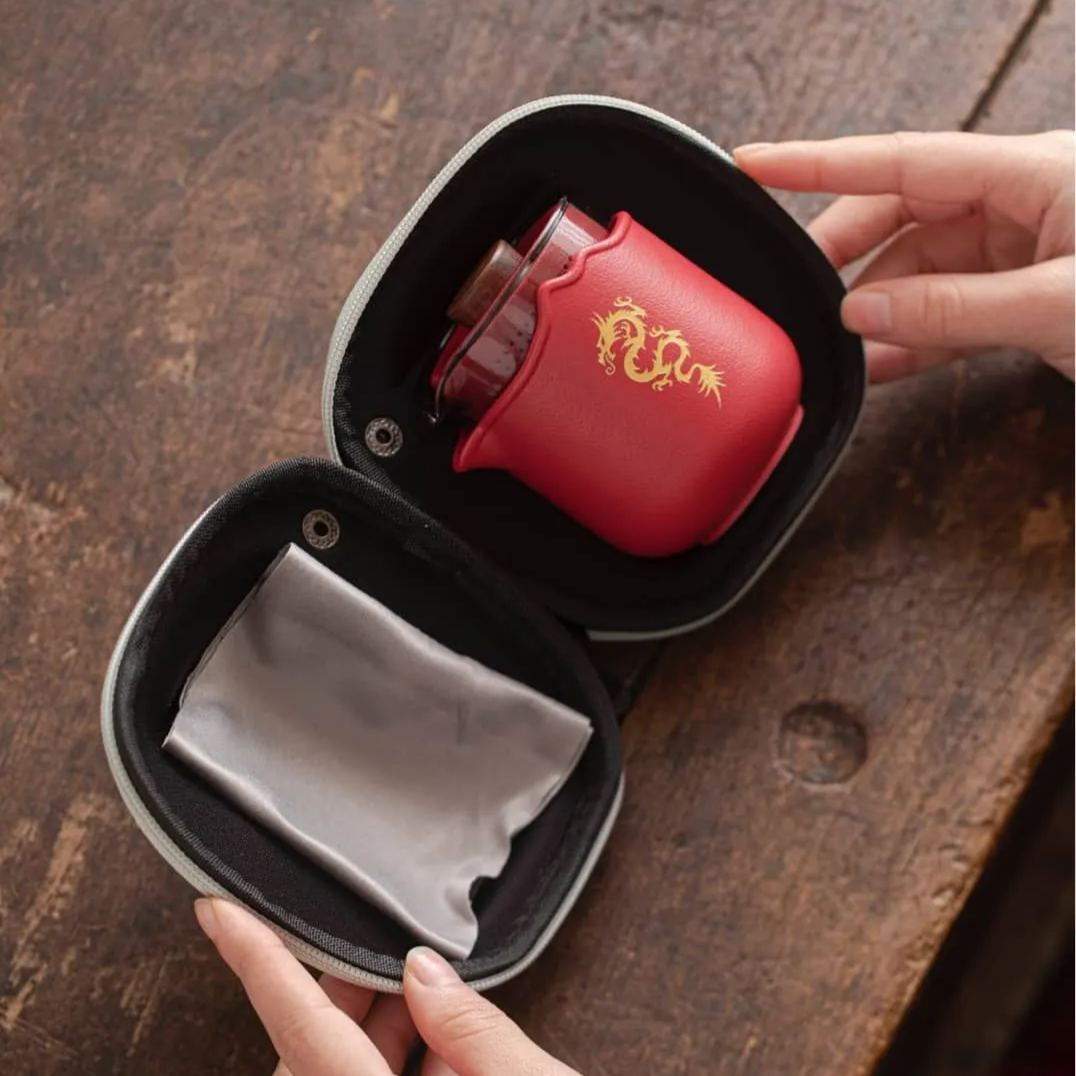 "Auspicious Dragon" - Handmade Portable Tea Set With Protective Case-TeaTsy Official Website
