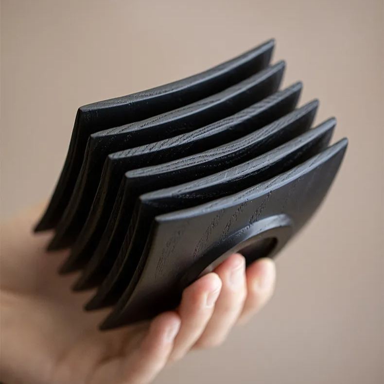 "Untitled" - Japanese Style Handcrafted Charred Cypress Wood Coaster-TeaTsy Official Website