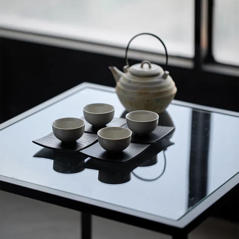 "Untitled" - Japanese Style Handcrafted Charred Cypress Wood Coaster-TeaTsy Official Website