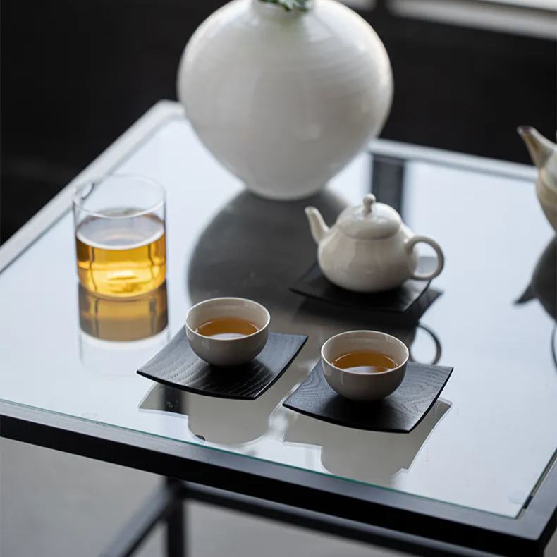 "Untitled" - Japanese Style Handcrafted Charred Cypress Wood Coaster-TeaTsy Official Website