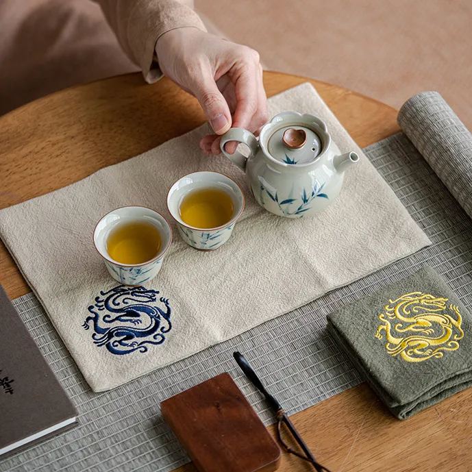 “Auspicious Dragon” - Antique Style Tea Towel-TeaTsy Official Website