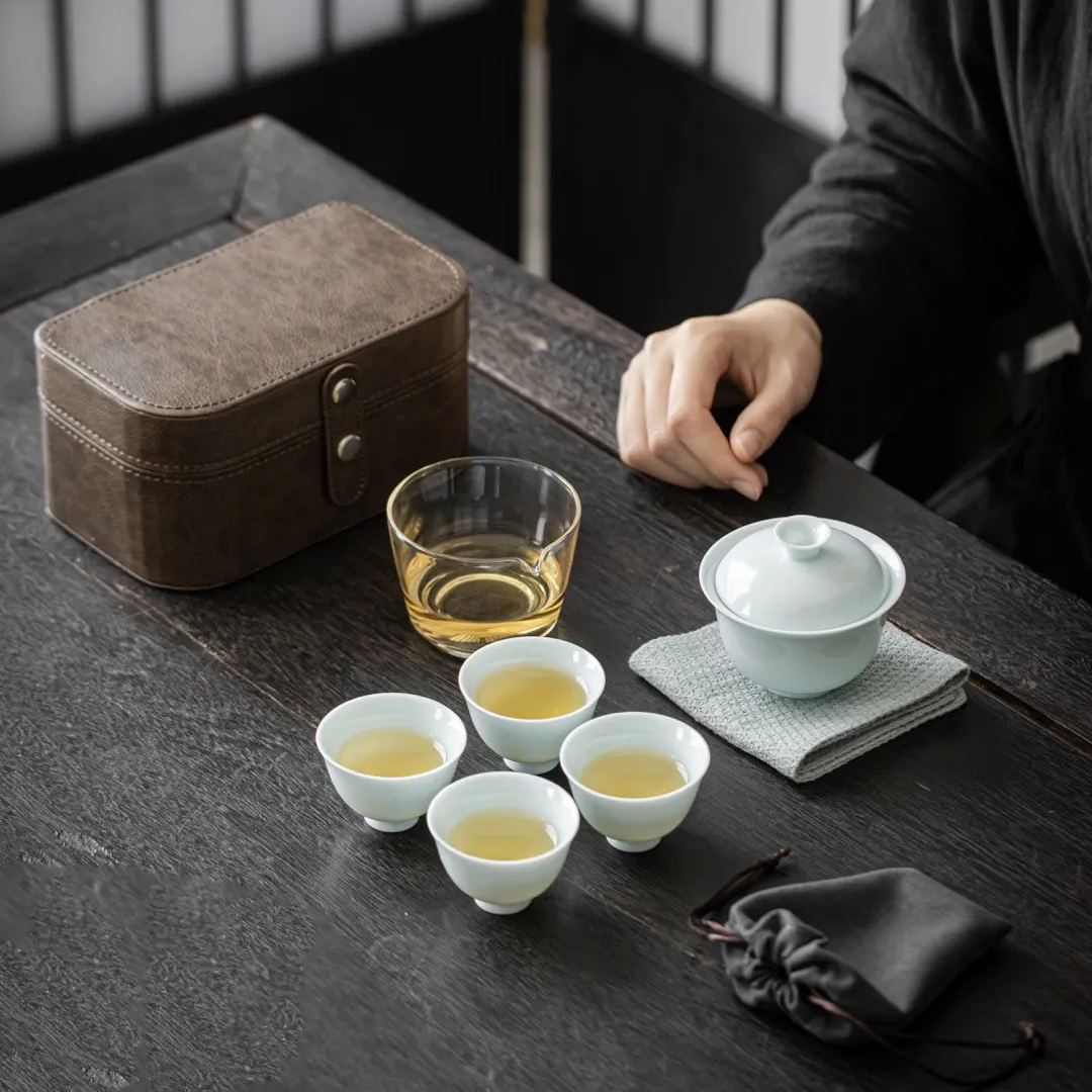 "Spring Whisper" - Handmade Portable Tea Set with Case for Four-TeaTsy Official Website