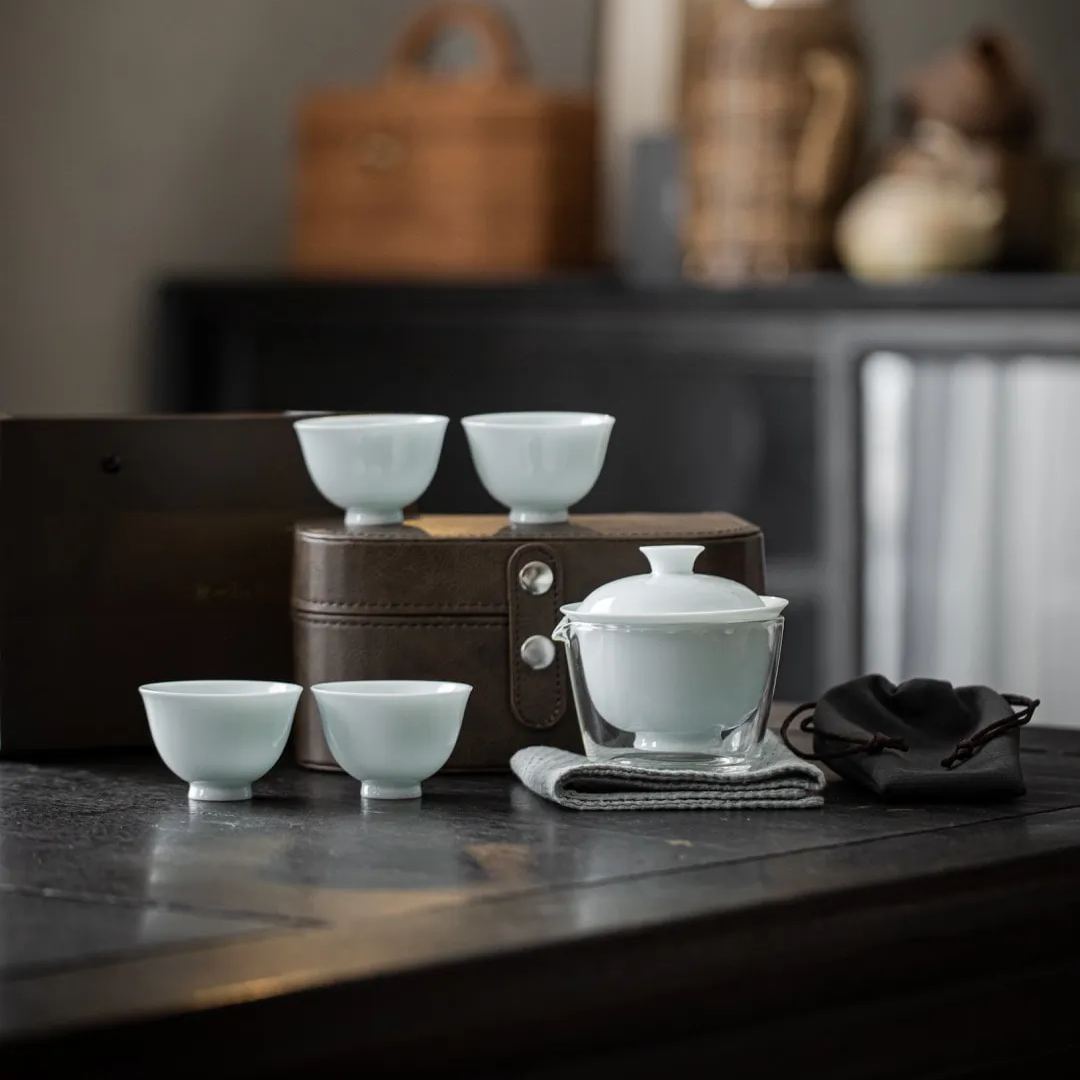 "Spring Whisper" - Handmade Portable Tea Set with Case for Four-TeaTsy Official Website